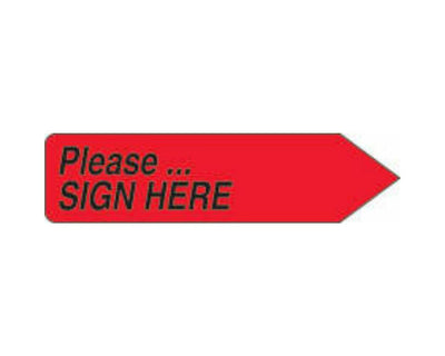 Spee-D-Point™ Flags & Tags "Please...Sign Here" Red Removable 9/16" x 2-1/4", 150 per Pack | SDP-25
