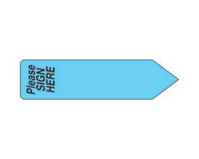 Spee-D-Point™ Flags & Tags "Please...Sign Here" Blue Removable 9/16" x 2-1/4", 150 per Pack |  SDP-27