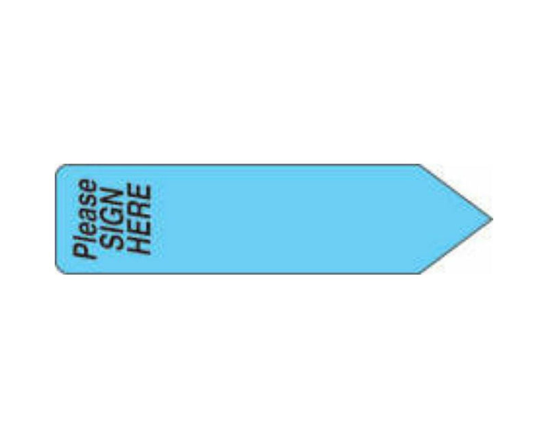 Spee-D-Point™ Flags & Tags "Please...Sign Here" Blue Removable 9/16" x 2-1/4", 150 per Pack |  SDP-27