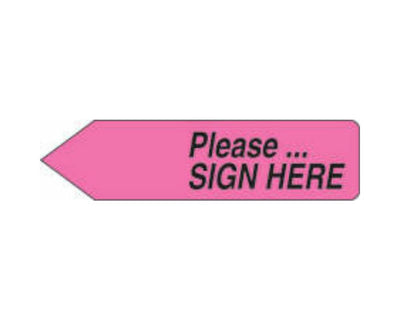 Spee-D-Point™ Flags & Tags "Please...Sign Here" Hot Pink Removable 9/16" x 2-1/4", 150 per Pack |  SDP-32