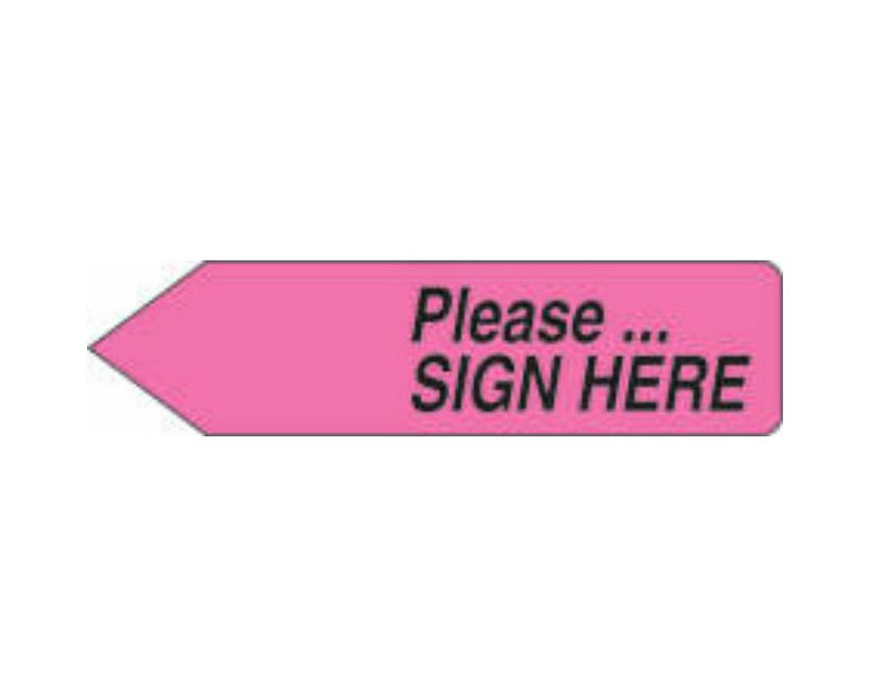 Spee-D-Point™ Flags & Tags "Please...Sign Here" Hot Pink Removable 9/16" x 2-1/4", 150 per Pack |  SDP-32