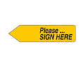 Spee-D-Point™ Flags & Tags "Please...Sign Here" Yellow Removable 9/16" x 2-1/4", 150 per Pack |  SDP-34
