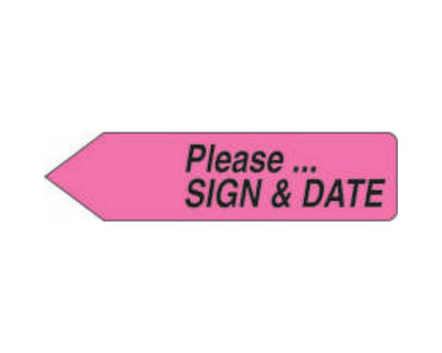 Spee-D-Point™ Flags & Tags "Please...Sign & Date" Hot Pink Removable 9/16" x 2-1/4", 150 per Pack | SDP-36