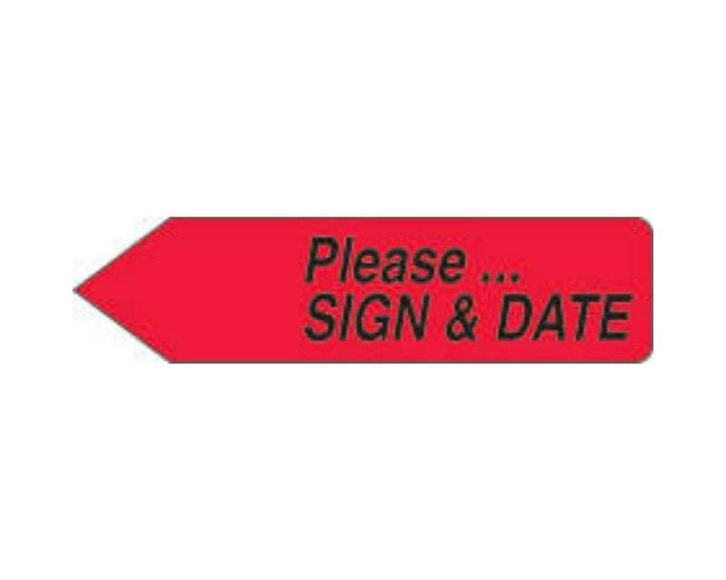 Spee-D-Point™Flags & Tags "Please...Sign & Date" Red Removable 9/16" x 2-1/4", 150 per Pack | SDP-37