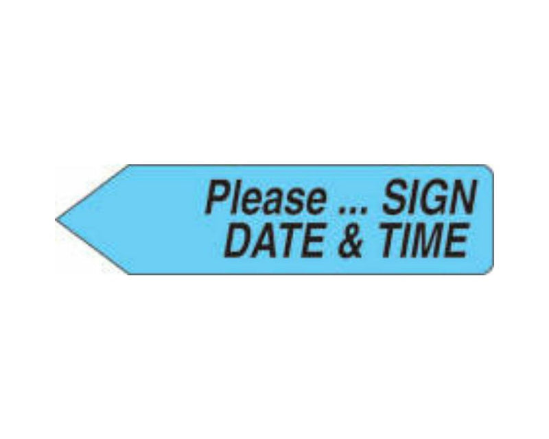 Spee-D-Point™ Flags & Tags "Please...Sign, Date & Time" Blue Removable 9/16" x 2-1/4", 150 per Pack |  SDP-39