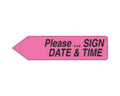 Spee-D-Point™ Flags & Tags "Please...Sign, Date & Time" Hot Pink Removable 9/16" x 2-1/4", 150 per Pack | SDP-40