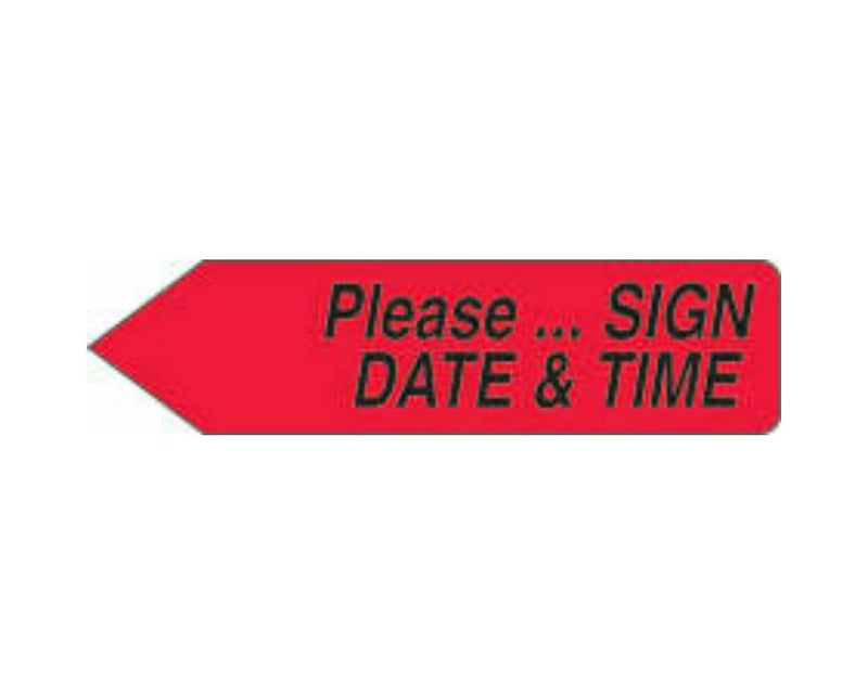 Spee-D-Point™ Flags & Tags "Please...Sign, Date & Time" Red Removable 9/16" x 2-1/4", 150 per Pack |  SDP-41