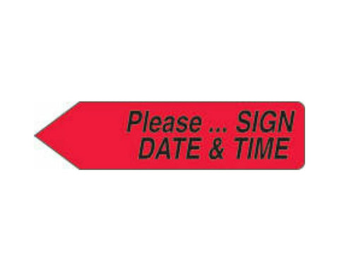 Spee-D-Point™ Flags & Tags "Please...Sign, Date & Time" Red Removable 9/16" x 2-1/4", 150 per Pack |  SDP-41