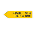 Spee-D-Point™ Flags & Tags "Please...Sign, Date & Time" Yellow Removable 9/16" x 2-1/4", 150 per Pack | SDP-42