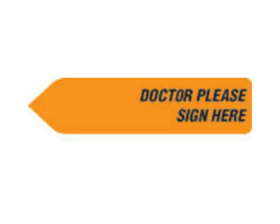 Spee-D-Point™ Flags & Tags "Doctor Please Sign Here" Orange Removable 9/16" x 2-1/4", 150 per Pack | SDP-53