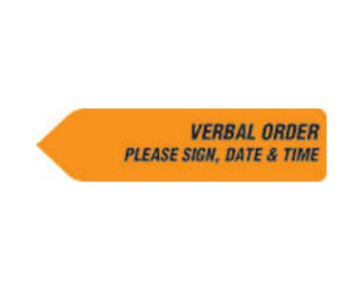Spee-D-Point™ Flags & Tags "Verbal Order Please Sign, Date & Time" Orange Removable 9/16" x 2-1/4", 150 per Pack | SDP-58
