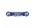 PDC Sign "Maintain Social Distance Please Wait Here" 4" x 17" Blue | SGN-11-BLUE