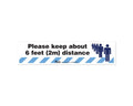 PDC Sign "Please Keep 6 Feet Distance" 4" x 17" Blue |  SGN-12-BLUE