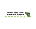 Sign "Please Keep 6 Feet Distance" 4" x 17" Green | SGN-12-GRN