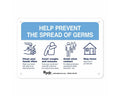 PDC Sign "Help Prevent the Spread of Germs" 7" x 10" Blue | SGN-2-BLUE