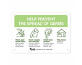 Sign "Help Prevent the Spread of Germs" 7" x 10" Green | SGN-2-GRN