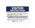 PDC Sign "Visitor Restrictions" 7" x 10" Blue | SGN-3-BLUE