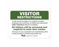 PDC Sign "Visitor Restrictions" 7" x 10" Green |  SGN-3-GRN