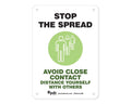 PDC Sign "Stop the Spread Avoid Close Contact" 10" x 7" Green |  SGN-6-GRN