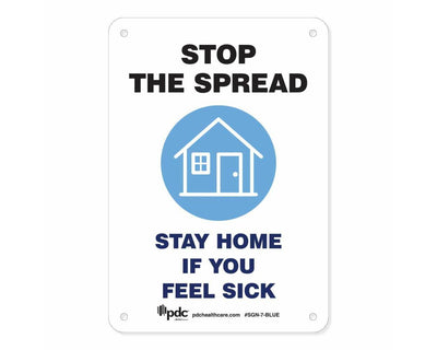 Sign "Stop the Spread Stay Home" 10" x 7" Blue |  SGN-7-BLUE