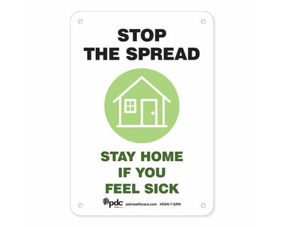 Sign "Stop the Spread Stay Home" 10" x 7" Green | SGN-7-GRN