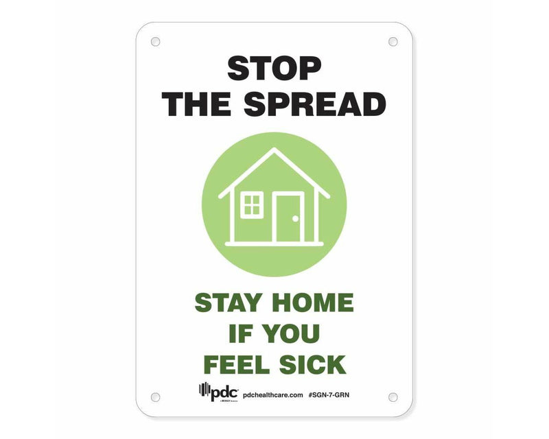 Sign "Stop the Spread Stay Home" 10" x 7" Green | SGN-7-GRN