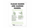 Sign "Clean Hands are Caring Hands" 10" x 7" Green | SGN-8-GRN
