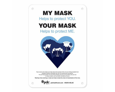 PDC Sign "My Mask Your Mask" 10" x 7" Blue | SGN-9-BLUE