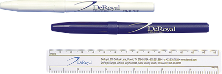 DEROYAL SKIN MARKERS AND RULERS STANDARD INK STERILE 6" RULER (PACKAGING - CASE OF 30)