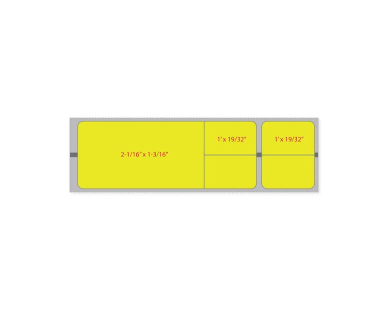 PDC Label Misys/Sunquest Direct Thermal Paper Permanent 1 1/2" Core 4 1/8"x1 3/16" Yellow 1200 per Roll, 8 Rolls per Case | SLDYLP97