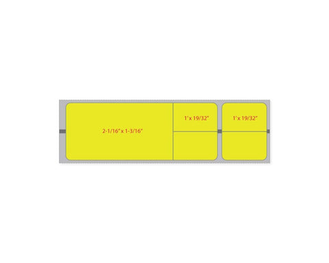 PDC Label Misys/Sunquest Direct Thermal Paper Permanent 1 1/2" Core 4 1/8"x1 3/16" Yellow 1200 per Roll, 8 Rolls per Case | SLDYLP97