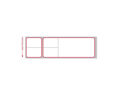 PDC Label Misys/Sunquest Direct Thermal Paper Permanent 3" Core 4 1/8"x1 3/16" Red 4300 per Roll, 2 Rolls per Case | SNPT1551