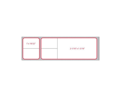PDC Label Misys/Sunquest Direct Thermal Paper Permanent 1" Core 4 1/8"x1 3/16" Red 1250 per Roll | SNPT1554