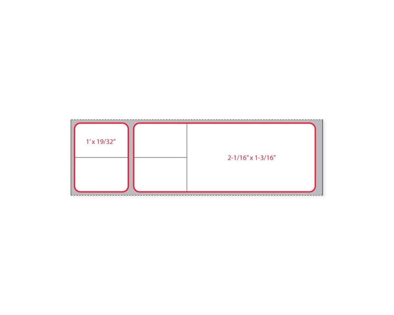 PDC Label Misys/Sunquest Direct Thermal Paper Permanent 1" Core 4 1/8"x1 3/16" Red 1250 per Roll | SNPT1554