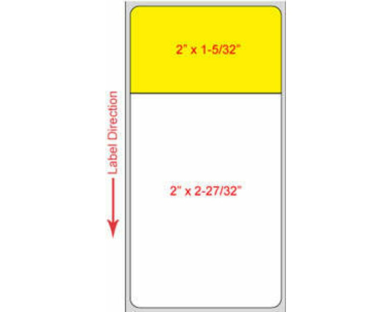 PDC Label ScriptPro® Direct Thermal Paper, Permanent 3" Core 2" X 4" White with Yellow - 1250 per Roll, 6 Rolls per Case | SPRO-1