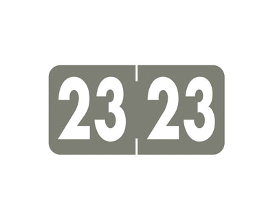 SAV-TYME™ Compatible Color Code Label Year "23", 1-1/2" x 3/4", Gray, Mylar, 500 Per Roll | ST-23