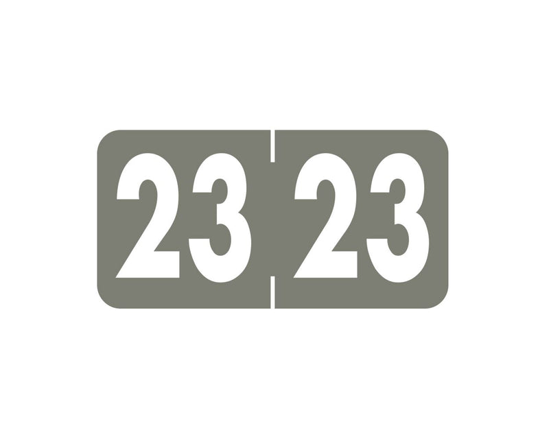 SAV-TYME™ Compatible Color Code Label Year "23", 1-1/2" x 3/4", Gray, Mylar, 500 Per Roll | ST-23