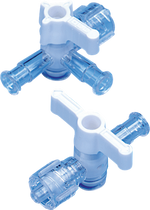 DEROYAL LOW PRESSURE STOPCOCKS "OFF" WITH MALE COLLAR, 3-WAY (PACKAGING - CASE OF 25)