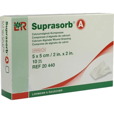Suprasorb A Calcium Alginate Dressing - 2” x 2”(5.1 cm x 5.1 cm) Dressing - 10/Box