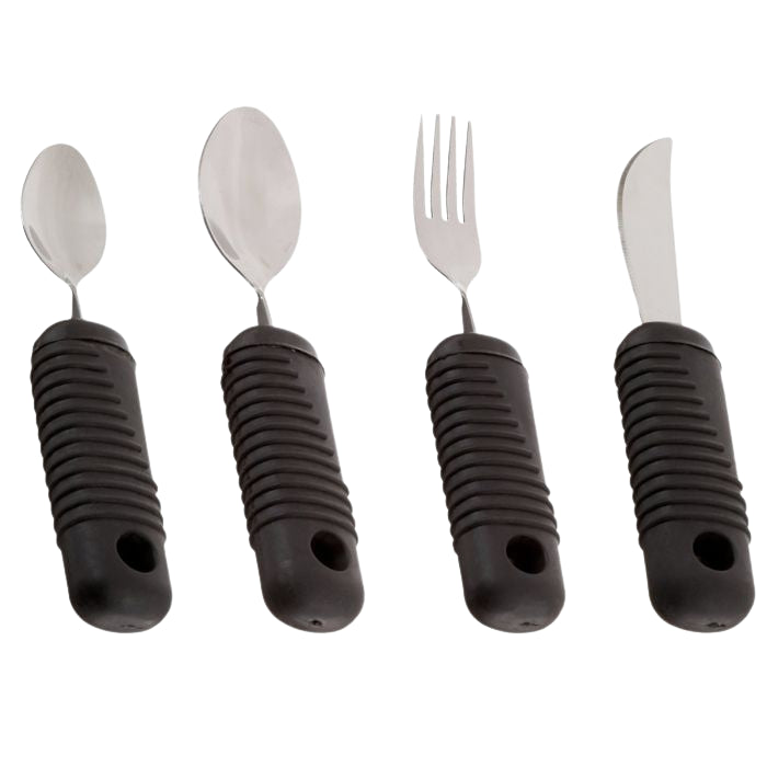 EZ Large Grip Weighted Utensils - Set of 4