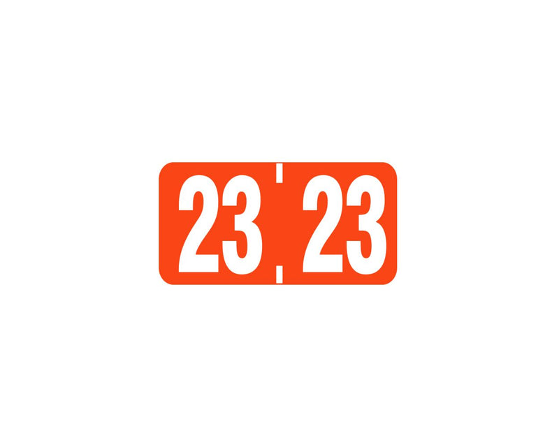 TAB® Compatible Color Code Label Year "23", 1 X 1/2 Dark Orange Mylar Permanent 500 Per Roll |  TB-23