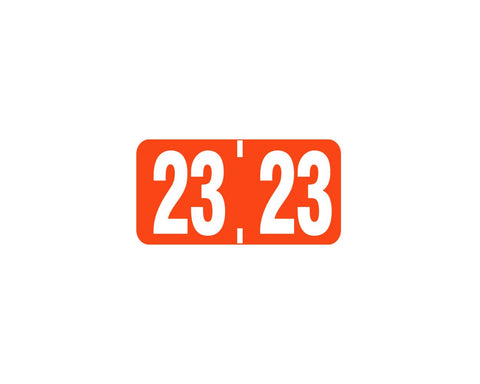TAB® Compatible Color Code Label Year "23", 1 X 1/2 Dark Orange Mylar Permanent 500 Per Roll |  TB-23