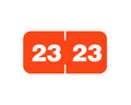 TAB® Compatible Color Code Label Year "23", 1-1/2" x 3/4", Dark Orange, Mylar, 500 Per Roll | TBL-23