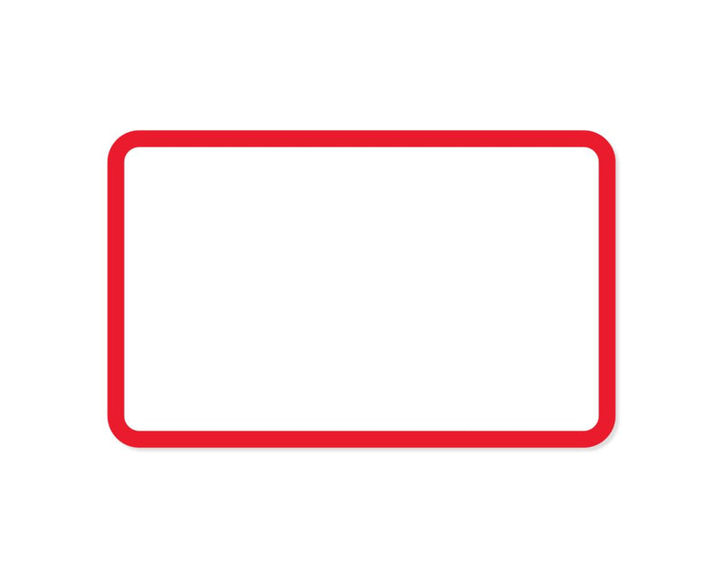 PDC Direct Thermal 2"x1-1/4" Label, 3/4" Core Size, Red Border, 250 Labels per Roll, 8 Rolls per Case | TD75-1142RB