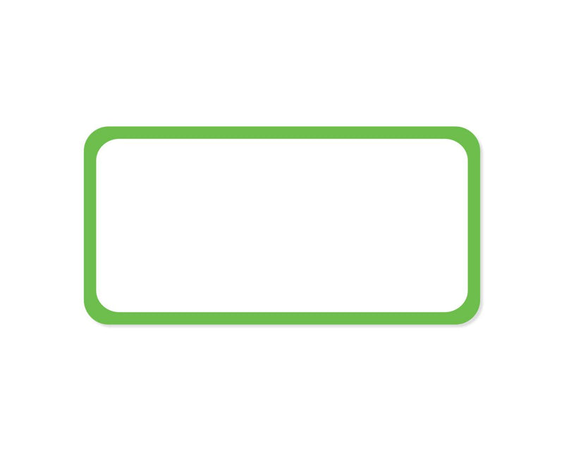 PDC Direct Thermal 2"x1" Label, 1" Core Size, Green Border, 1300 Labels per Roll, 8 Rolls per Case | THERMDGB16