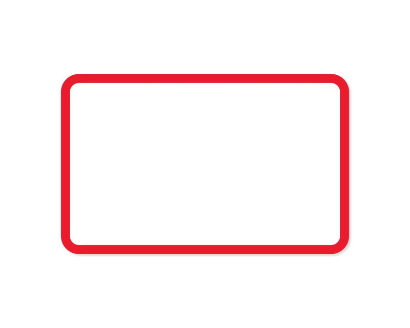 PDC Label Direct Thermal Paper Permanent 1" Core, 2"x1-1/4" White with Red 1300 per Roll | THERMDRB50