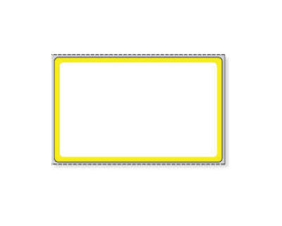 PDC Label Direct Thermal Paper Permanent 3" Core 4"x2 1/2" White with Yellow 2000 per Roll, 8 Rolls per Case | THERMDYB12