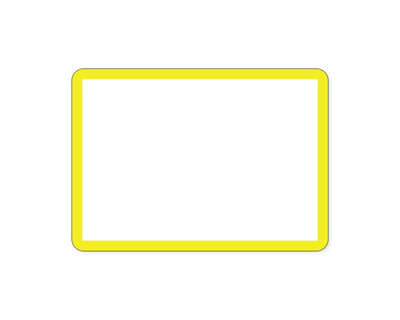 PDC Label Direct Thermal Paper Permanent 3" Core 3 1/2"x2 1/2" White with Yellow 2000 per Roll, 8 Rolls per Case | THERMDYB43