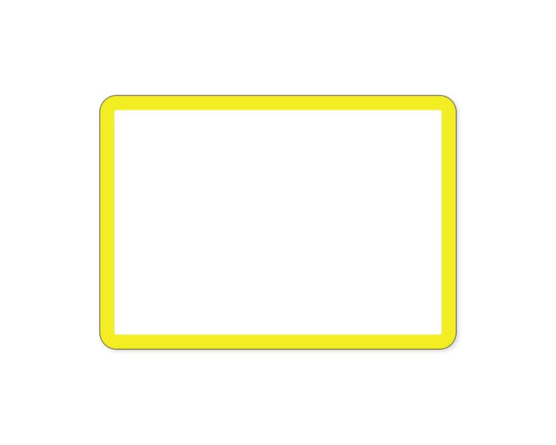 PDC Label Direct Thermal Paper Permanent 3" Core 3 1/2"x2 1/2" White with Yellow 2000 per Roll, 8 Rolls per Case | THERMDYB43