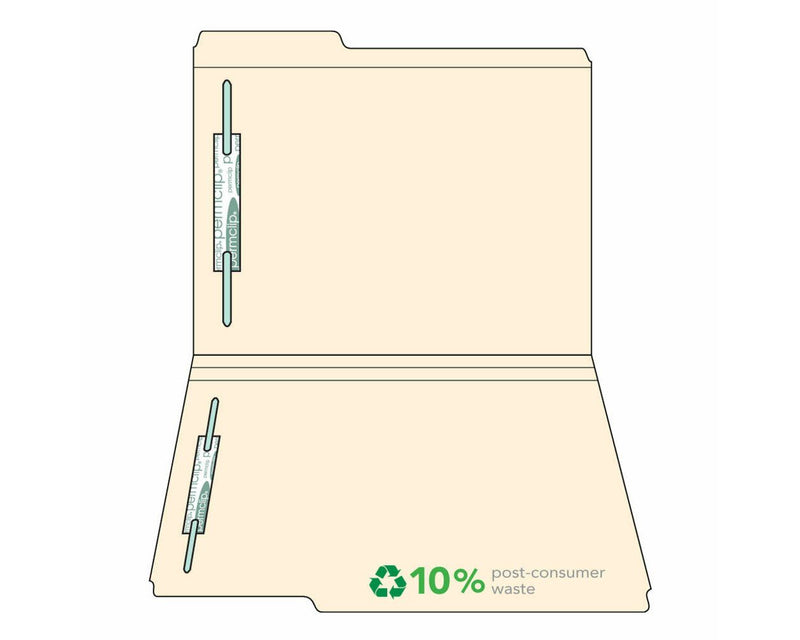 Top Tab Folder Fas# 1&3 11pt Manila 1/3" Cut Left Position 11-3/4" x 9-1/2" 2 Ply, 250 per Case | TTF14B